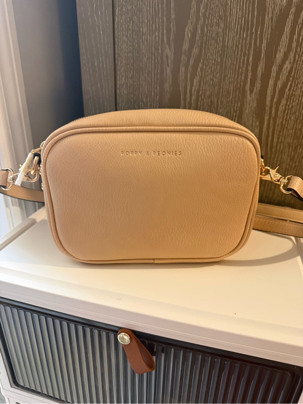 Poppy & Peonies Crossbody Bag - Sand